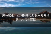 黑马线索：亚洲杯焦点战我只盯两件事：天气和数据